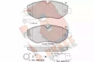 R BRAKE rb1846066 -  Комплект тормозных колодок, дисковый тормоз